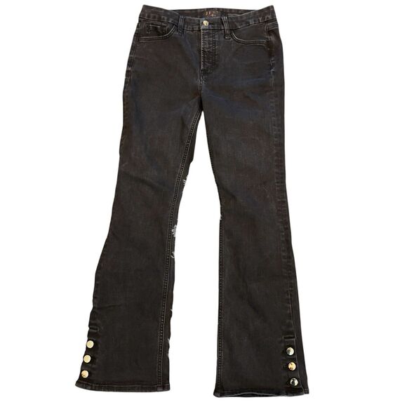 7 For All Mankind Jen7 Slim Boot cut Black Jeans with Button Ankle - Size 6 - Picture 1 of 9